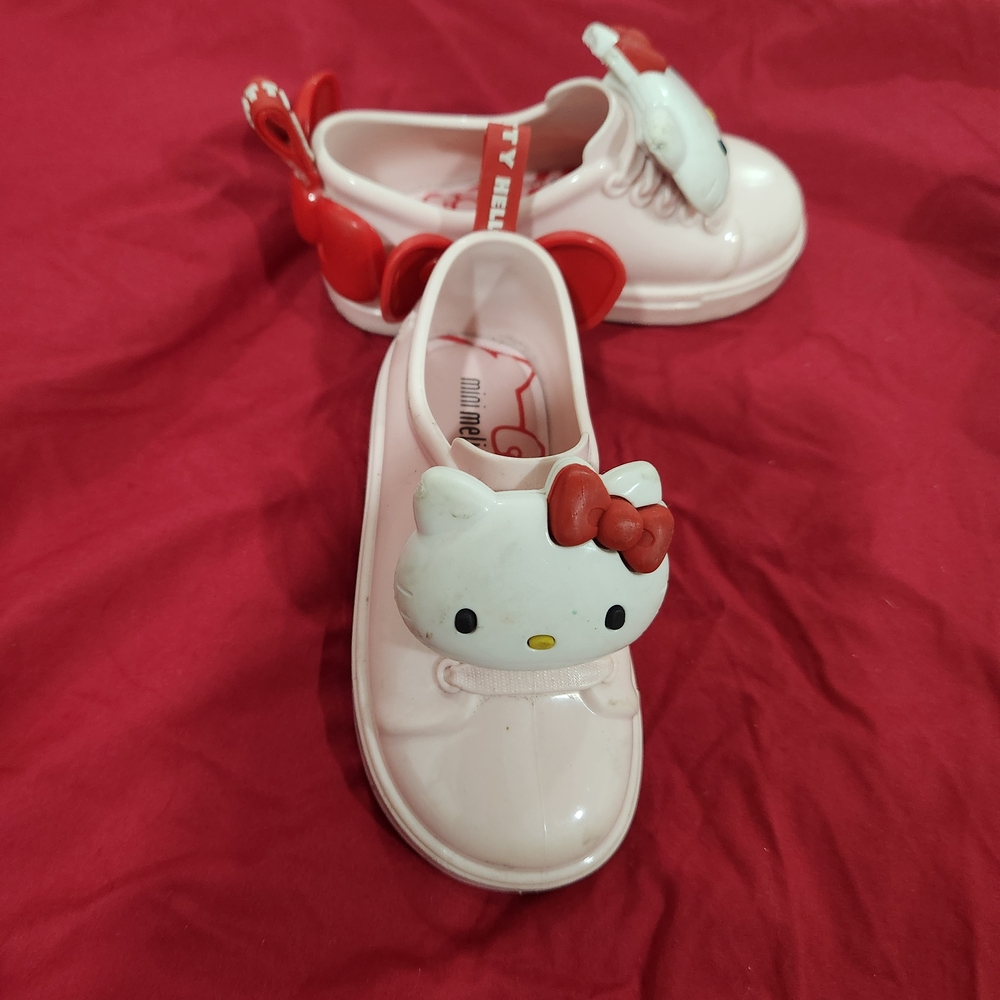 Mini Melissa Pink and Red Hello Kitty Sneakers